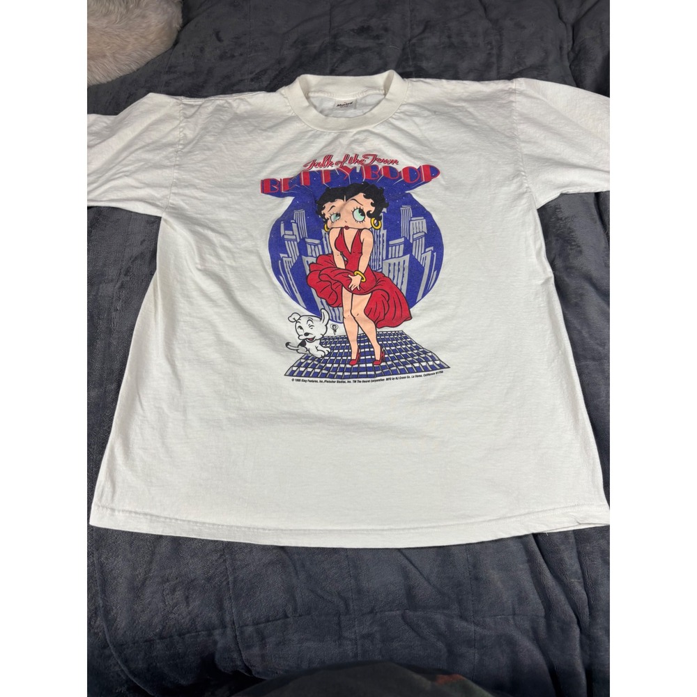 Vintage 1995 Betty Boop Talk of the Town Murina T-Shirt Mens XL White USA Made